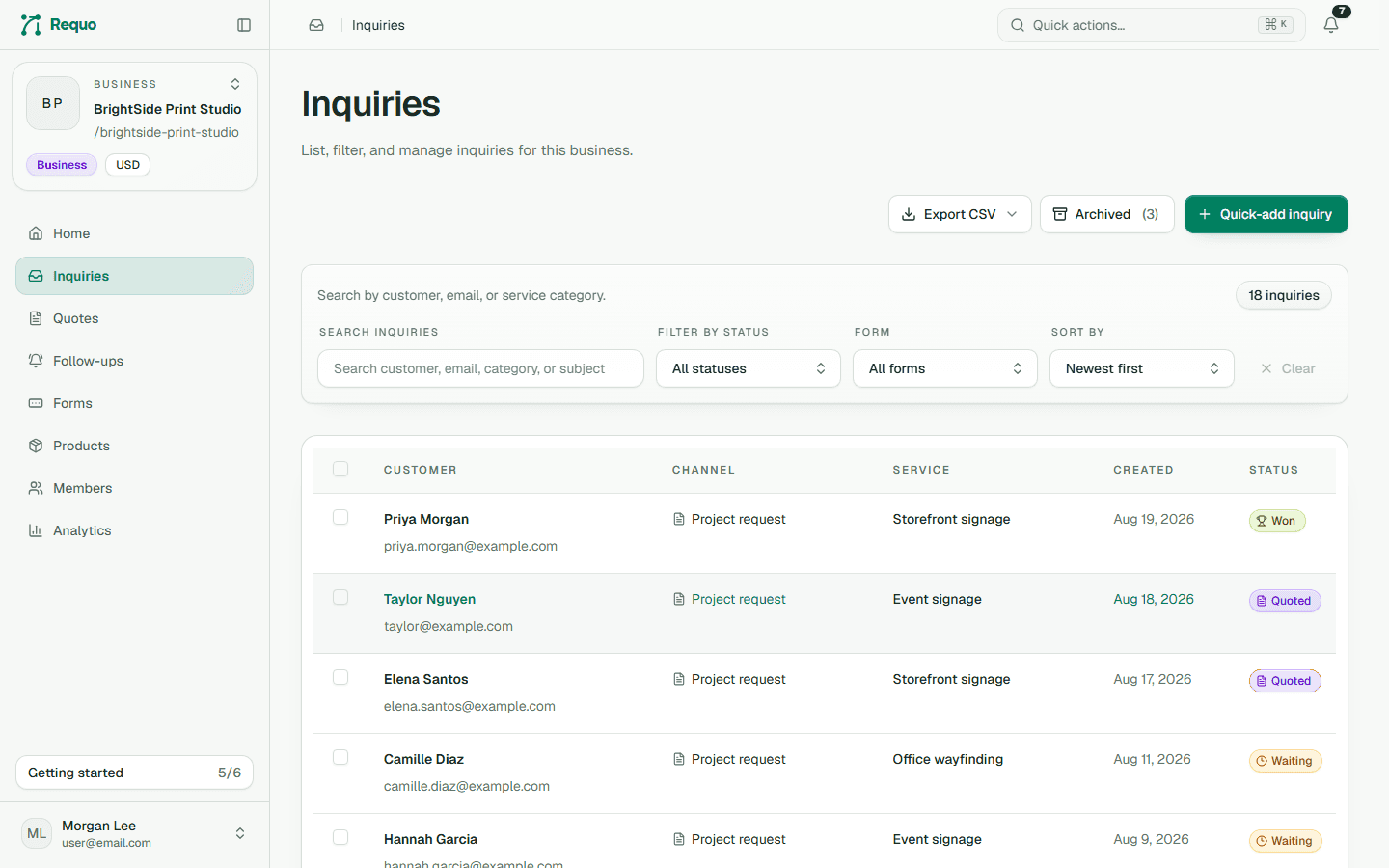Requo screenshot 2