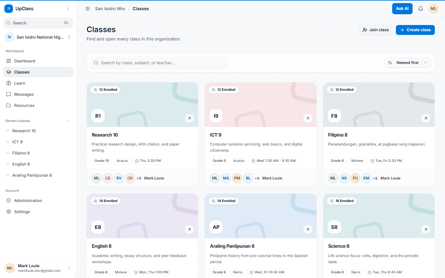 Upclass screenshot 1